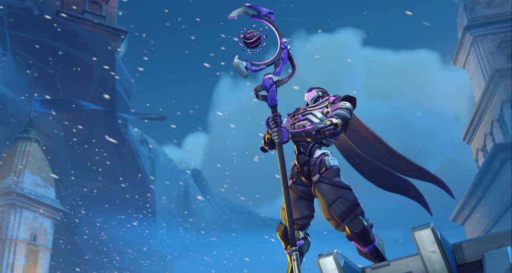 Omnic Ramattra stands amid the snow via Overwatch 2 (2022), Blizzard Entertainment
