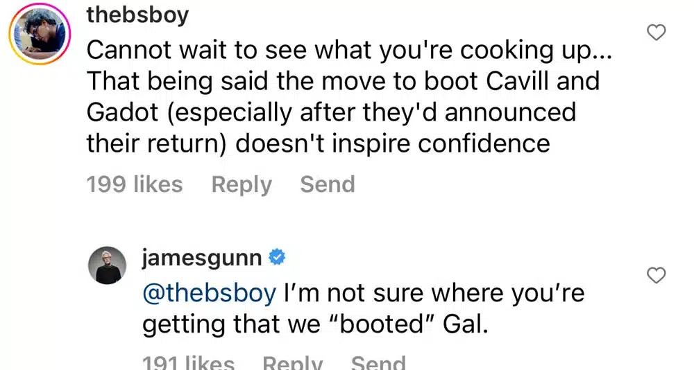 James Gunn answers Gal Gadot fan