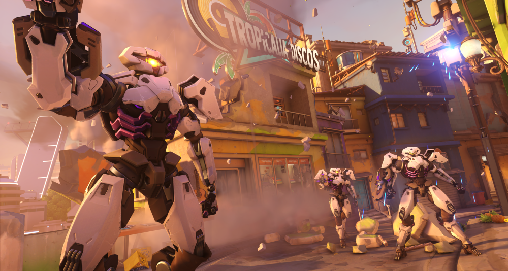 Null Sector comes out of hiding with Nulltroopers assaulting Rio de Janeiro via Overwatch 2 (2022), Blizzard Entertainment