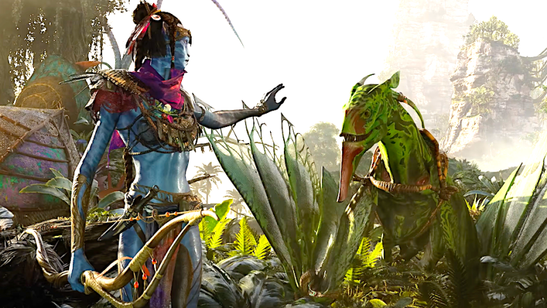 A Na'vi warrior tames a Forest Banshee via Avatar: Frontiers of Pandora (2023), Ubisoft