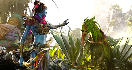 A Na'vi warrior tames a Forest Banshee via Avatar: Frontiers of Pandora (2023), Ubisoft