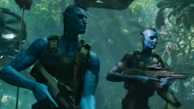 Quaritch (Stephen Lang) leads the a platoon onto the surface of Pandora in Avatar: The Way of Water (2022), Disney