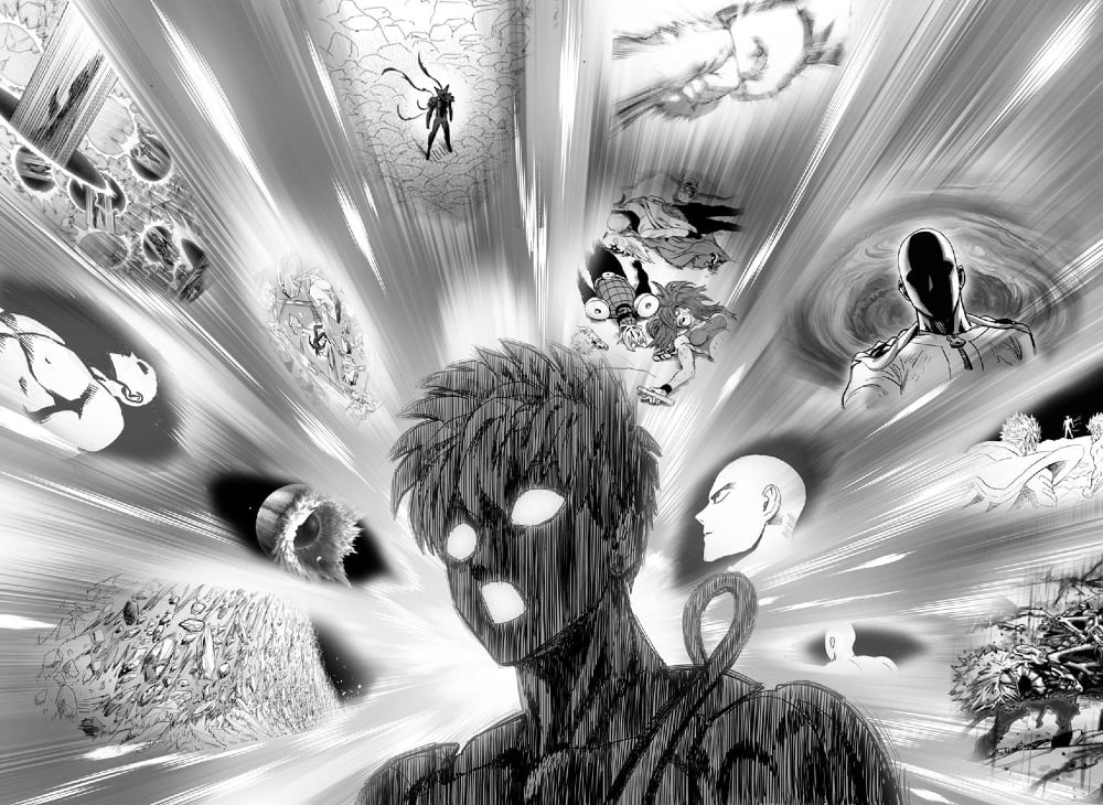 Serious Saitama Faces Off Against Cosmic Awakened Garou, One Punch Man