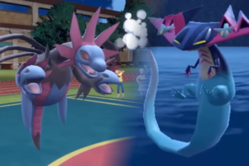 A Hydreigon and Dragapult with a crossfade between them via Pokémon Scarlet & Violet (2022), Nintendo