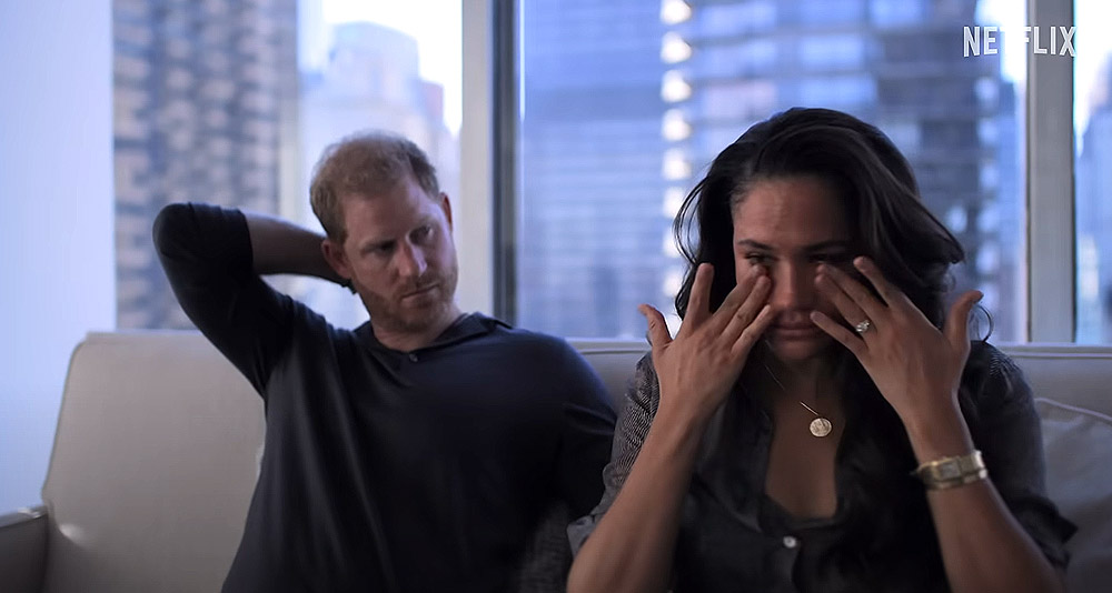Meghan Markle cries for the camera in 'Harry and Meghan' (2022), Netflix