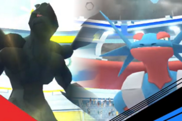 Zekrom and Mega Salamence stand proud before a Raid battle via Pokémon GO (2016), Niantic