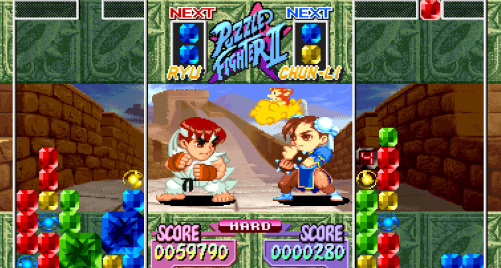 Ryu battles Chun-Li in 'Super Puzzle Fighter II Turbo', Capcom