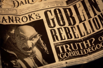 The Daily Prophet reports on the alleged goblin rebellion orchestrated by Ranrok via Hogwarts Legacy (2022), Warner Bros. Interactive Entertainment