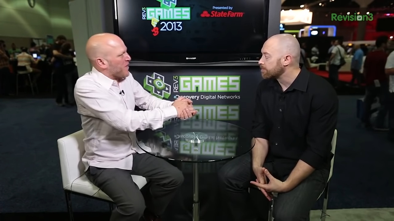 A 'hyper' Adam Sessler stutters and stumbles through an interview with Forza 4 game director Dan Greenwalt at E3 2013
