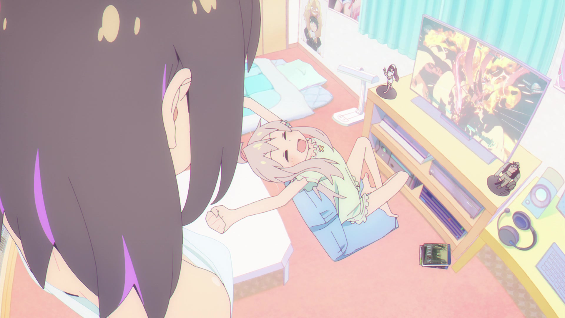 Mahiro takes a quick break from flexing his skills in ONIMAI: I'm Now Your Sister Episode 2 "Mahiro's Time of the Month" (2023), Studio Bind via Crunchyroll