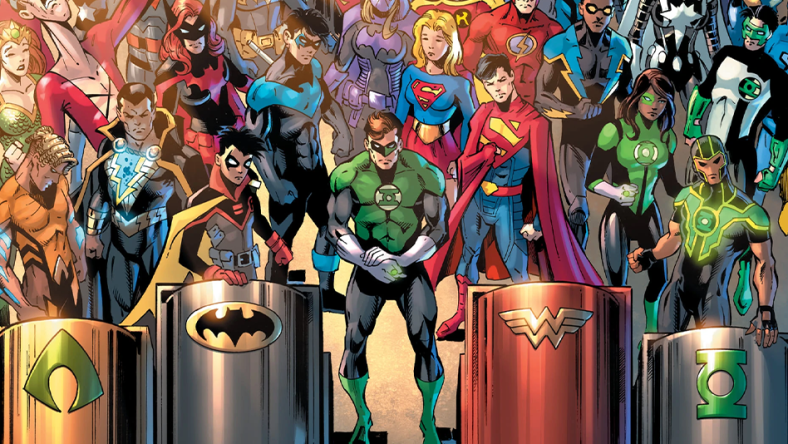 The DC Universe pays their respect to the fallen Justice League on Dan Jurgens' variant cover for Justice League Vol. 4 #75 "Death of the Justice League" (2022), DC.