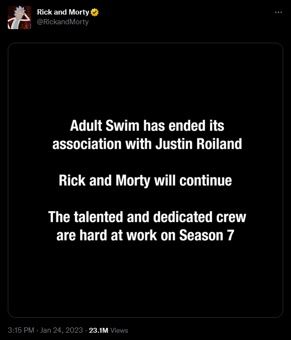 Adult Swim ends its working relationship with Justin Roiland