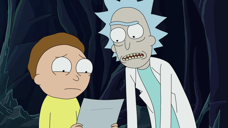 Rick and Morty (Justin Roiland) are unsure of their directions in Rick and Morty Season 5 Episode 4 "Rickdependence Spray" (2021), Adult Swim