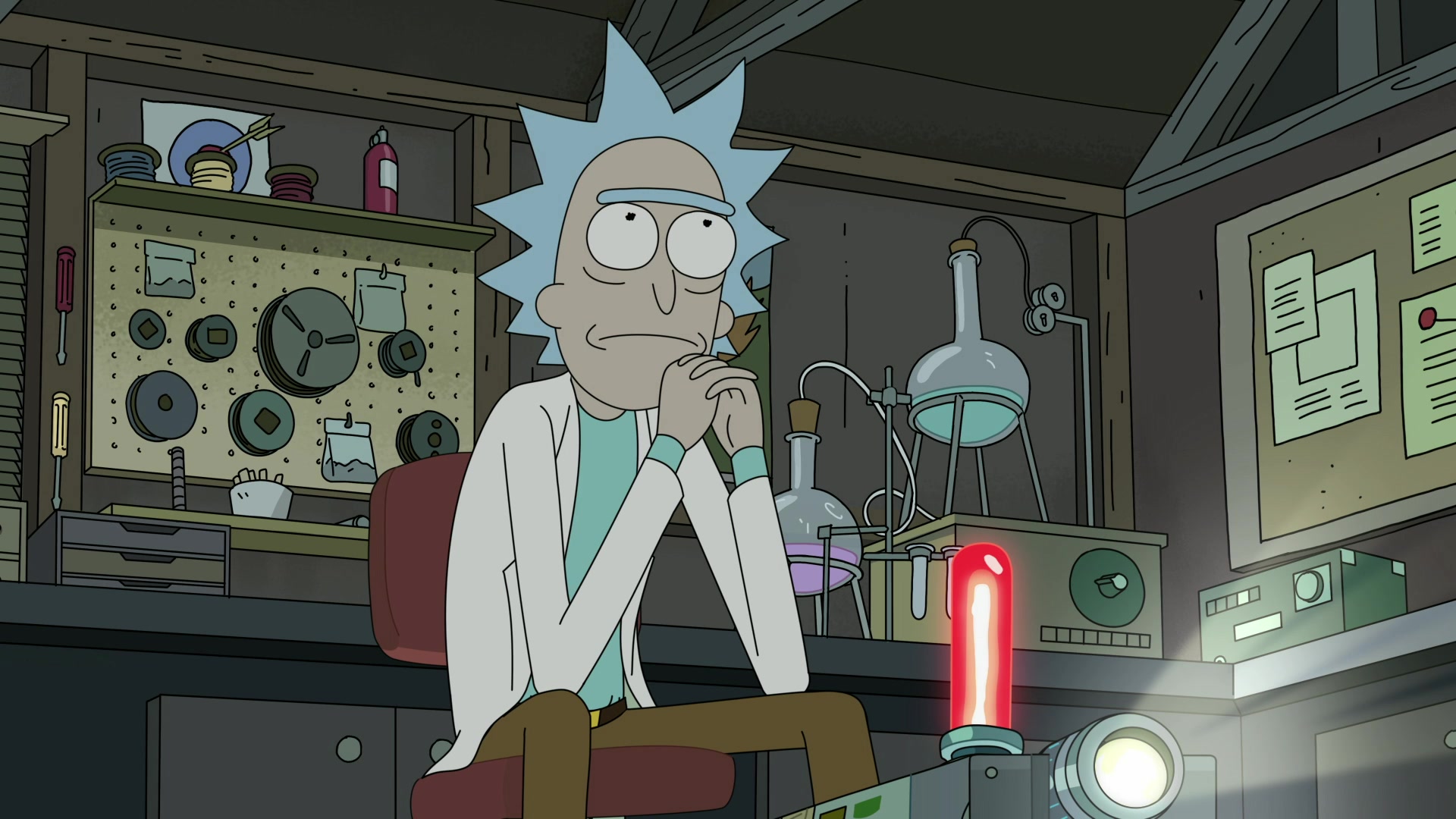 Rick (Justin Roiland) has a frank reflection on his life in Rick and Morty Season 5 Episode 10 "Rickmurai Jack" (2021), Adult Swim
