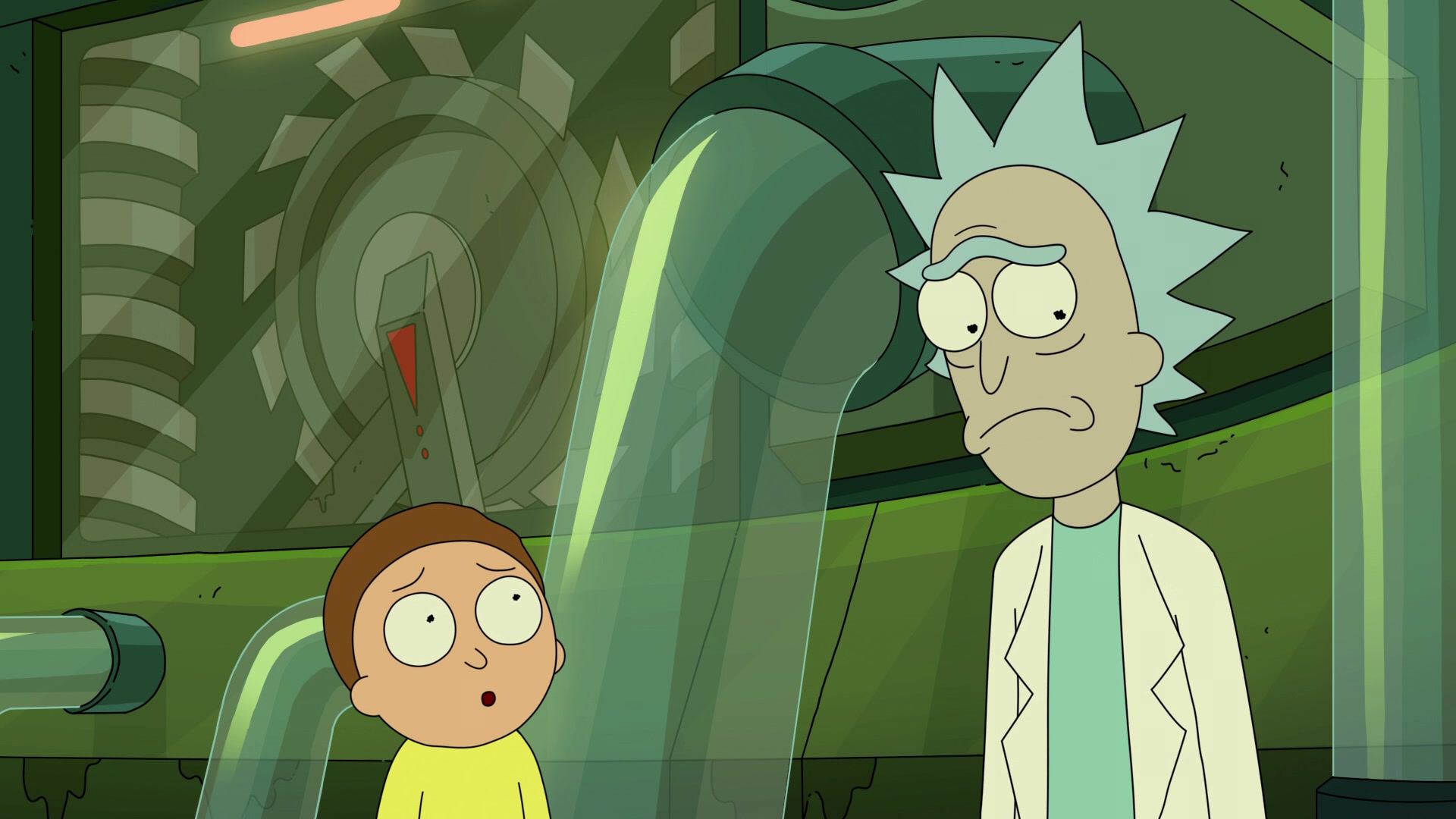 Morty (Justin Roiland) confronts Rick (Justin Roiland) about their rift in Rick (Justin Roiland) abandons Morty (Justin Roiland) for life as an anime hero in  Rick and Morty Season 5 Episode 10 "Rickmurai Jack" (2021), Adult Swim