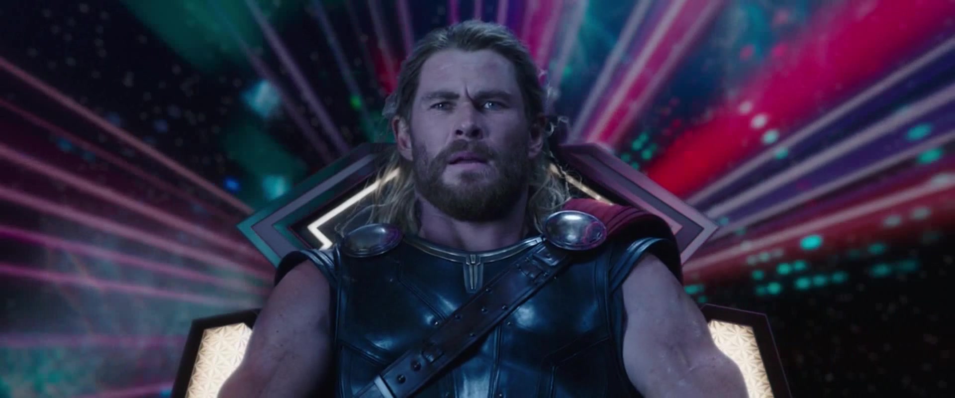 Thor (Chris Hemsworth) is welcomed to Sakaar in Thor: Ragnarok (2017), Marvel Entertainment