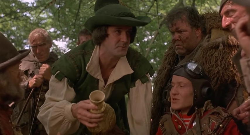 Robin Hood (John Cleese) has a word with the Time Bandits in Time Bandits (1981), HandMade Films