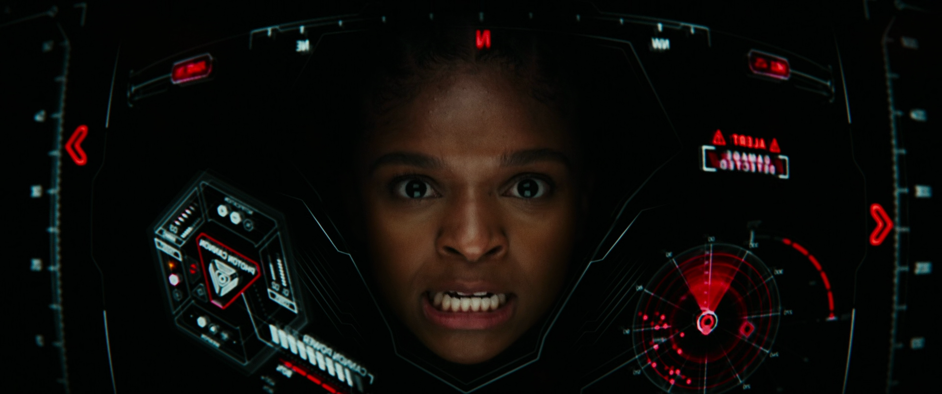 Riri Williams (Dominique Thorne) struggles against the Atlantean army in Black Panther: Wakanda Forever (2022), Marvel Entertainment
