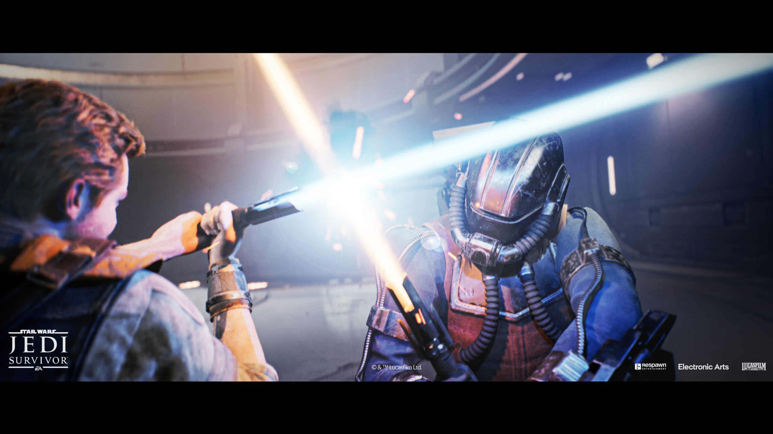 Cal Kestis walczy z wrogiem uzbrojonym w miecz świetlny w Star Wars Jedi Survivor (2023), EA
