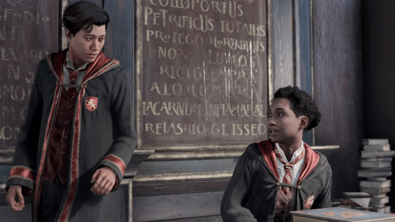 The player character talks to a concerned Natsai Onai via Hogwarts Legacy (2022), Warner Bros. Interactive Entertainment