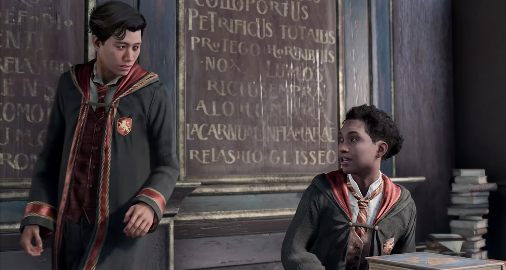 The player character talks to a concerned Natsai Onai via Hogwarts Legacy (2022), Warner Bros. Interactive Entertainment