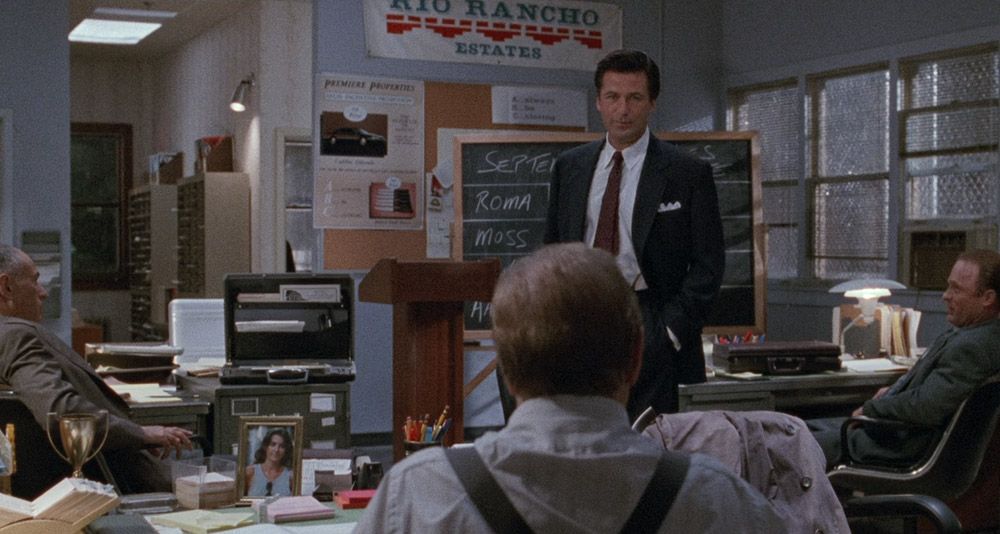 Blake scolds the salesmen in 'Glengarry Glen Ross' (1992), New Line Cinema