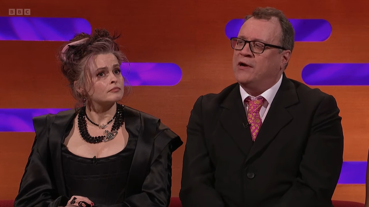 Helena Bonham Carter and Russell T Davies stop by the Graham Norton Show on January 20th, 2023 to promote 'Nolly'