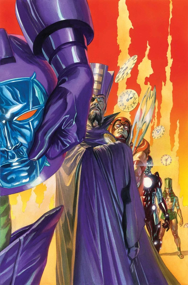 The many lives of Nathaniel Richards on Alex Ross' cover to Avengers Vol. 7 "Kang War Part Two" (2016), Marvel Comics