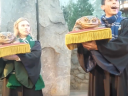 Sarah Daniels plays a Slytherin student in the Frog Choir at Universal Studio's Wizarding World of Harry Potter. She expresses annoyance that a Ravenclaw student is attempting to upstage her via YouTube