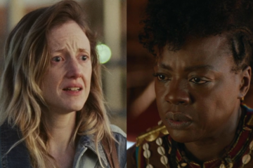 Leslie Rowlands (Andrea Riseborough) in To Leslie (2022), Momentum Pictures / General Nanisca (Viola Davis) in The Woman King (2022), Sony Pictures