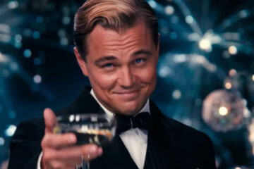 Leonardo DiCaprio in a meme-famous screenshot from 'The Great Gatsby' (2013).