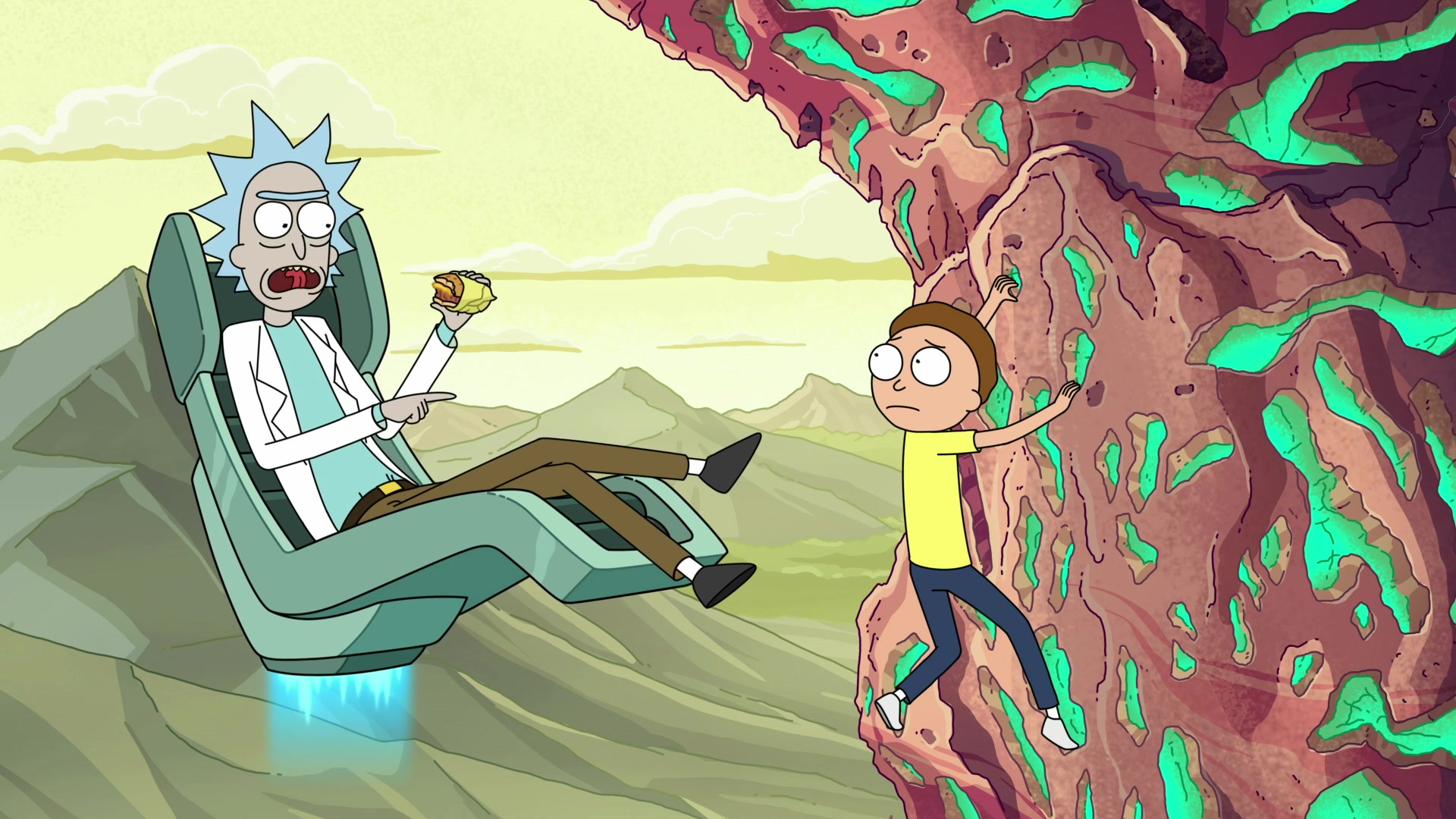 Rick (Justin Roiland) mocks Morty's (Justin Roiland) hard work in Rick and Morty Season 4 Episode 3 "One Crew over the Crewcoo's Morty" (2019), Adult Swim