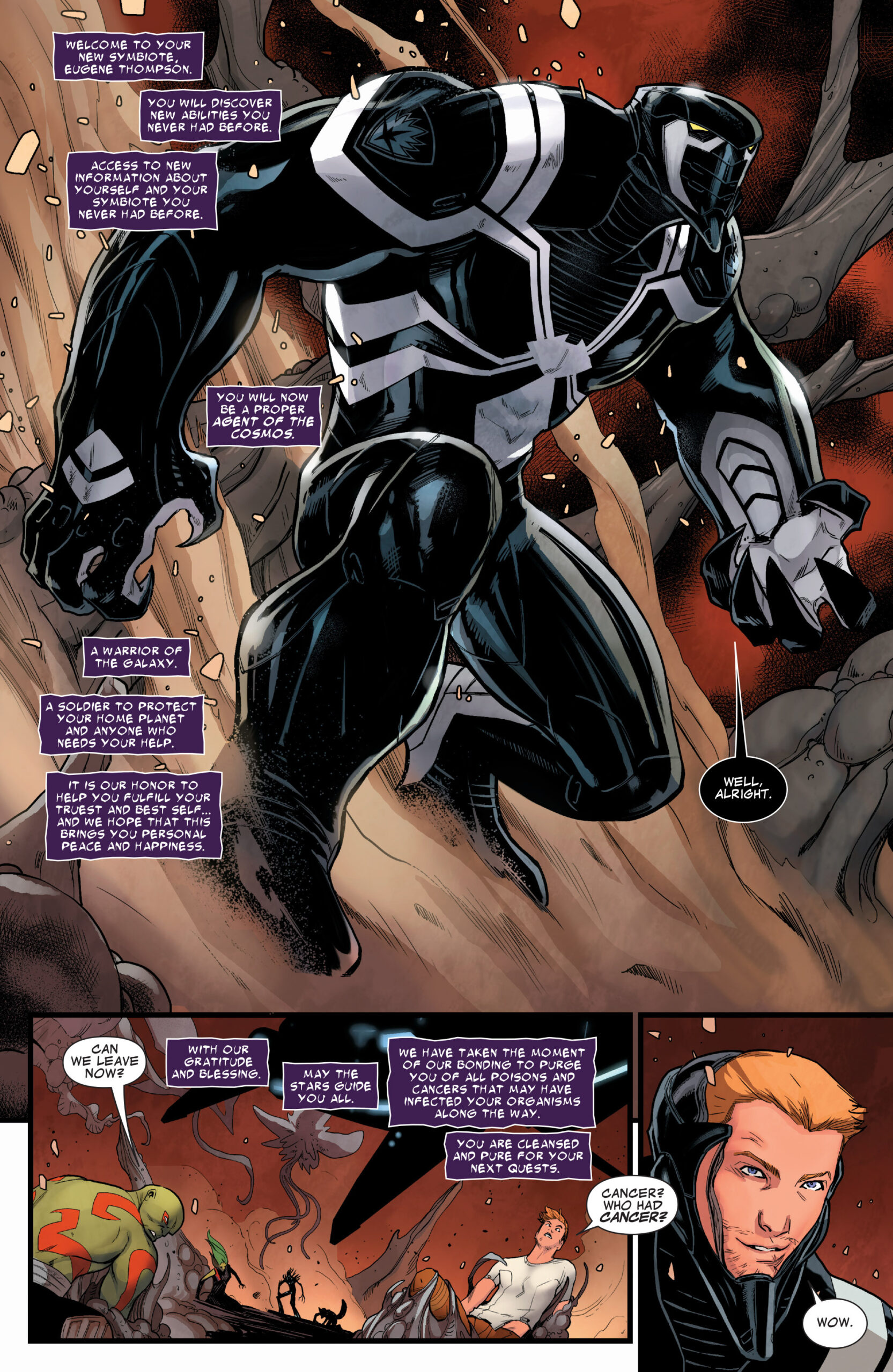 O Venom Symbiote desperta totalmente em Guardians of the Galaxy Vol. 3 #23 (2015), Marvel Comics