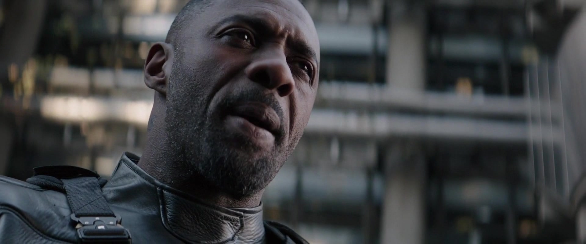 Brixton Lore (Idris Elba) taunts Deckard Shaw (Jason Statham) in Fast & Furious Presents: Hobbs & Shaw (2019), Universal Pictures