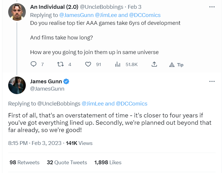 James Gunn liked this tweet. Maybe we will be getting trunks? :  r/DC_Cinematic