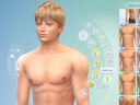 A Sim being customized, with top surgery scars via The Sims 4 (2014), Electronic Arts