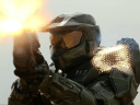 Master Chief fires while his armor's shield regenerates via Halo Season 1 Episode 1 "Contact" (2022), Paramount Plus