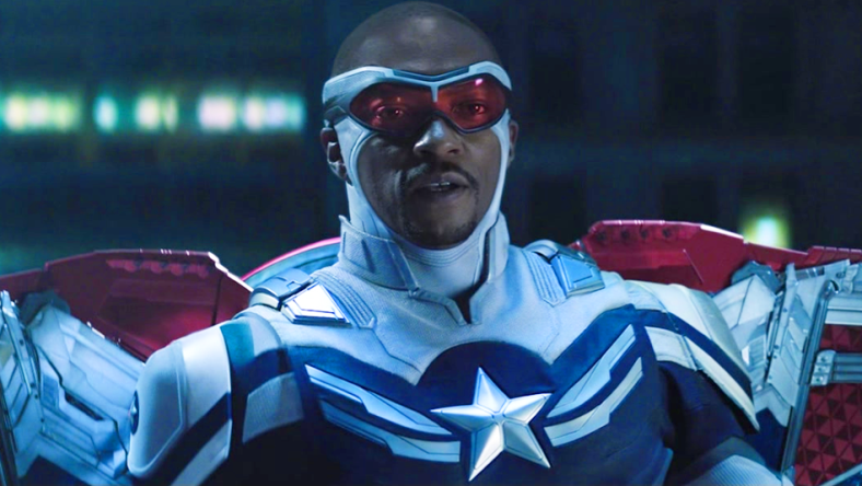 Sam Wilson (Anthony Mackie) spreads his wings in The Falcon and the Winter Soldier Season 1 Episode 8 "One World, One People" (2023), Marvel Entertainment