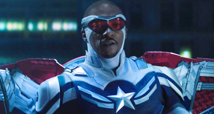 Sam Wilson (Anthony Mackie) spreads his wings in The Falcon and the Winter Soldier Season 1 Episode 8 "One World, One People" (2023), Marvel Entertainment
