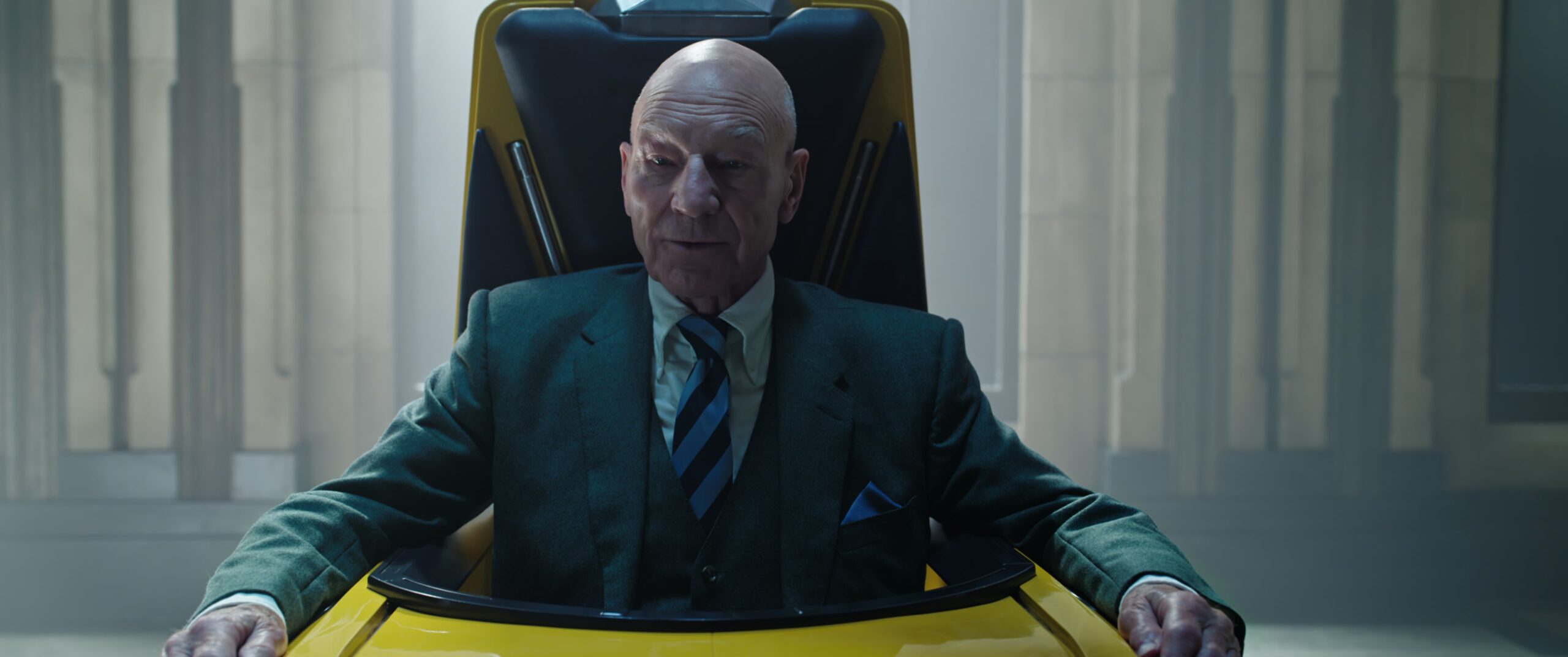Charles Xavier (Patrick Stewart) reveals Doctor Strange (Benedict Cumberbatch) to be the multiverse's true enemy in Doctor Strange in the Multiverse of Madness (2022), Marvel Entertainment