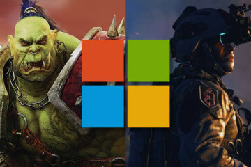 Custom image of World of Warcraft, the Microsoft logo and Call of Duty