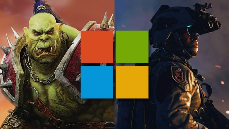 Custom image of World of Warcraft, the Microsoft logo and Call of Duty