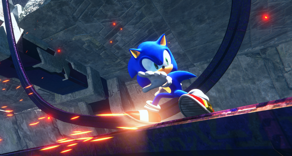 Sonic grinds on a rail via Sonic Frontiers (2022), Sega