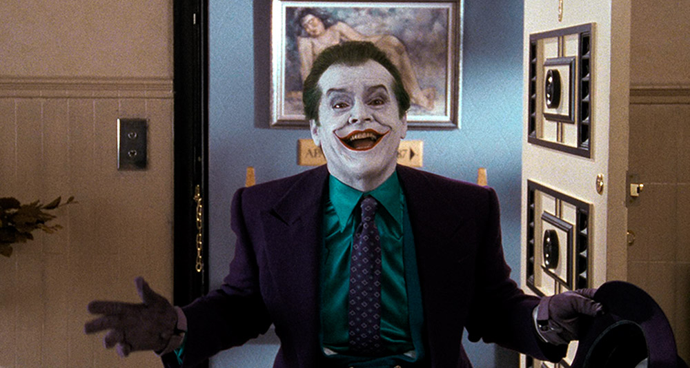 The Joker terrorizing Vicki Vale in 'Batman' (1989), Warner Bros. Pictures