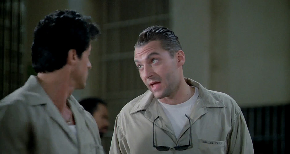 Tom Sizemore in his first Hollywood role with Sylvester Stallone in 'Lock Up' (1989), Carolco Pictures