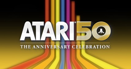 Screenshot of a frame of a YouTube video promoting the 'Atari 50: The Anniversary Celebration' (2022) video game and multimedia collection.