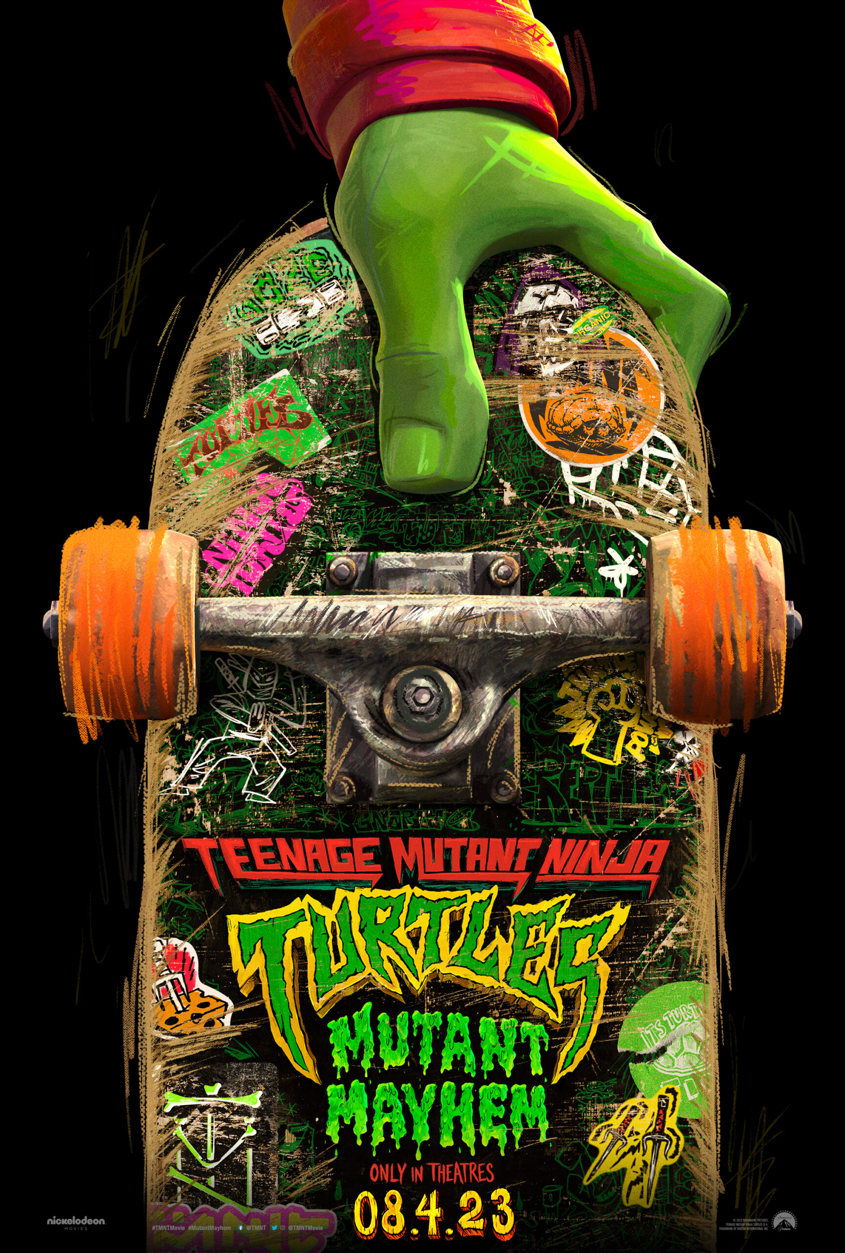 The first theatrical poster for Teenage Mutant Ninja Turtles: Mutant Mayhem (2023), Paramount Pictures