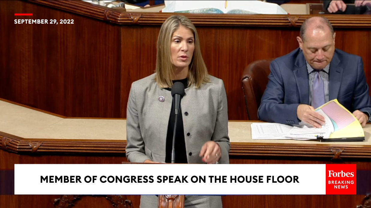 Massachusetts Representative Lori Trahan addressing congress over tech giant monopolies via Forbes Breaking News YouTube
