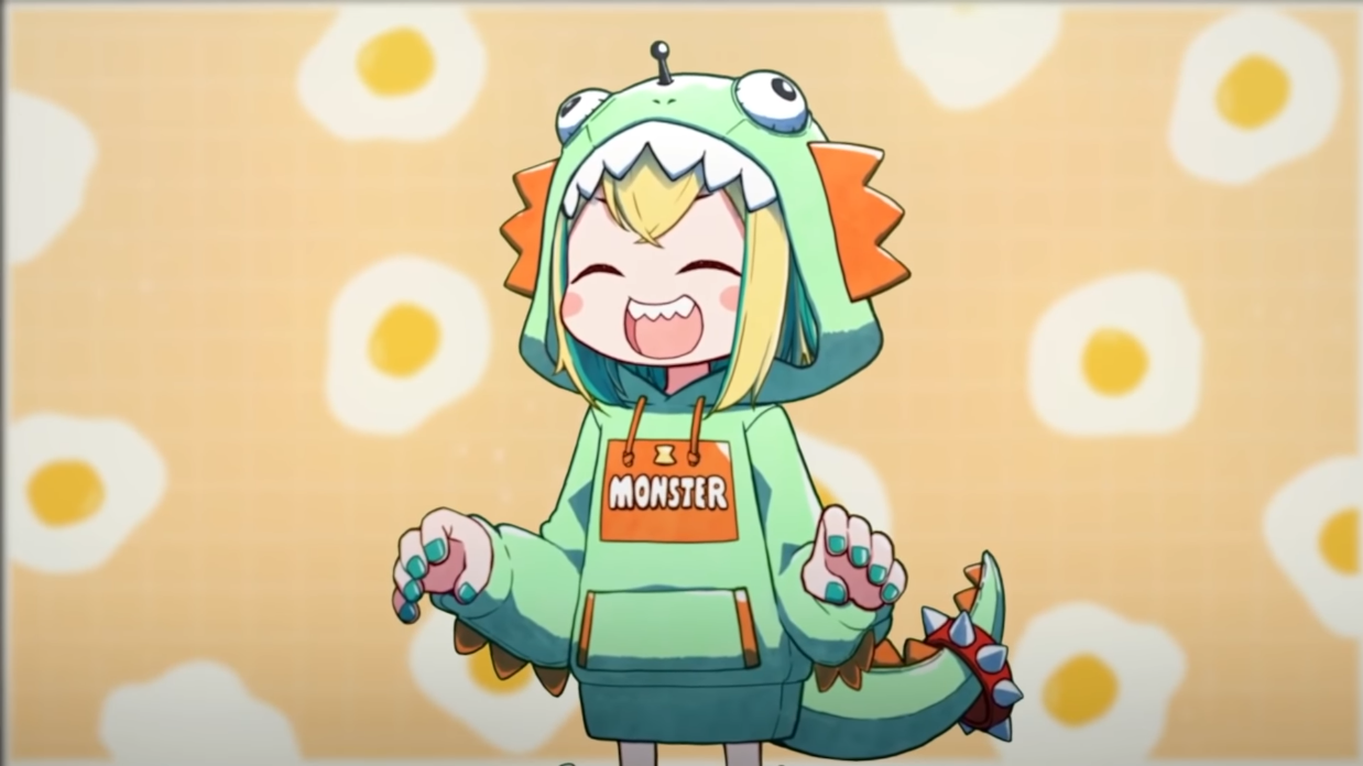 Pikamee shows off her monster hoodie via AWAWA DAYO(^^)/, YouTube