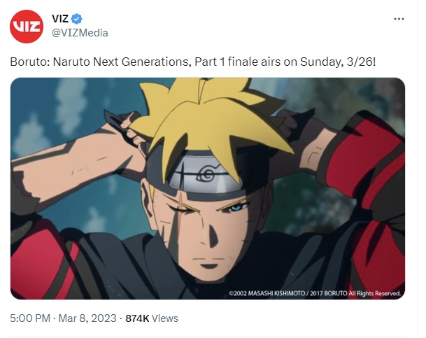 BORUTO: NARUTO NEXT GENERATIONS Anime Part 1 Ends on March 26